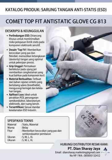 Safety Glove Comet Top Fit Antistatic CG 813 